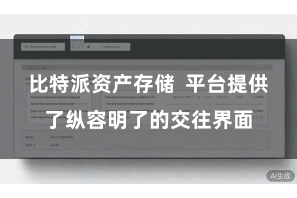 比特派资产存储 平台提供了纵容明了的交往界面