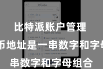 比特派账户管理  比特币地址是一串数字和字母组合